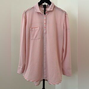 Women's Columbia Sportswear Golf Shirt in Coral and White (XL)